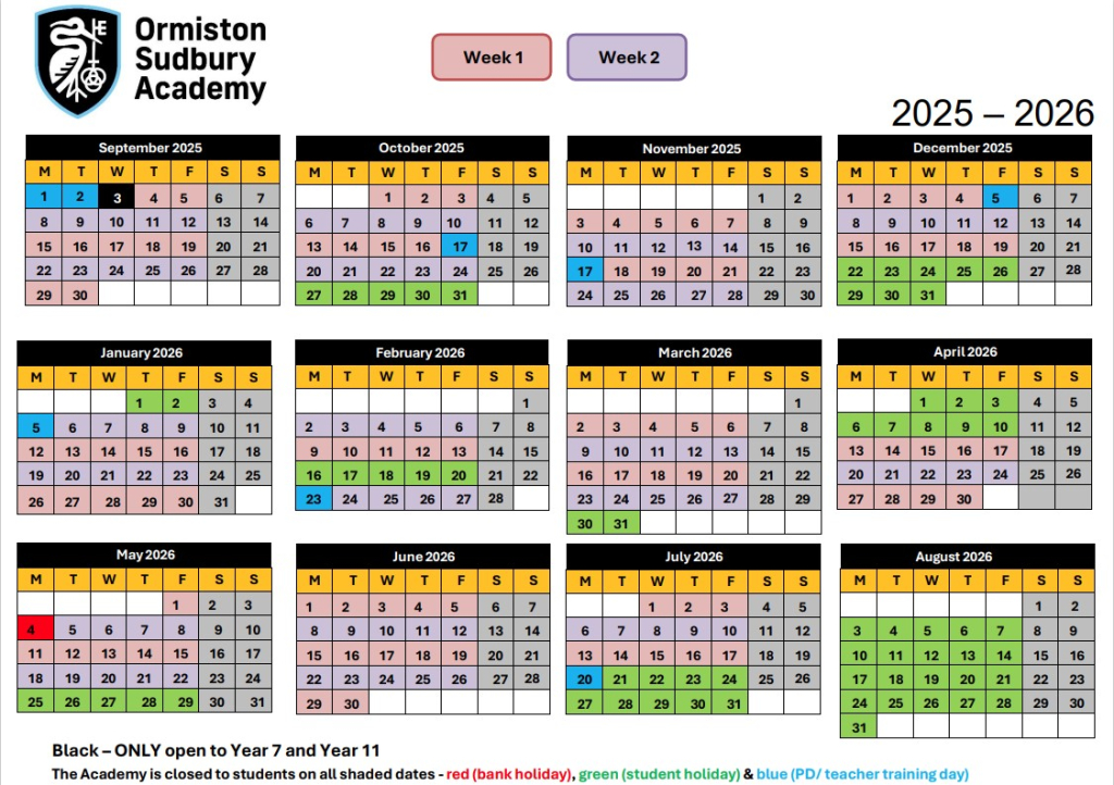 term dates 25/26
