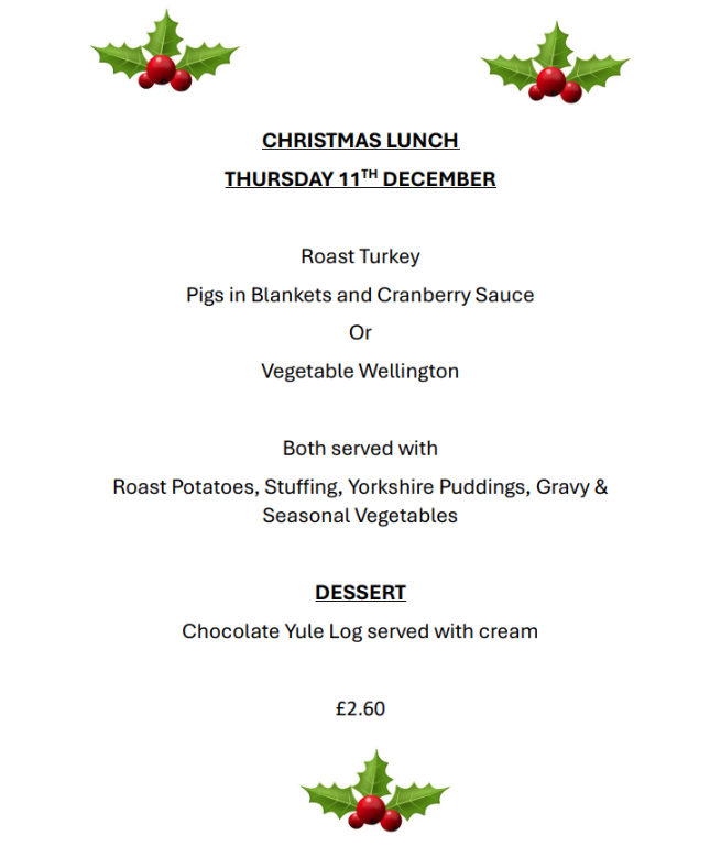 Christmas Lunch - Thursday 11th December 2025